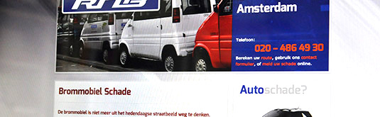rnbautoschade Screenshot van de website voor RNB Autoschade